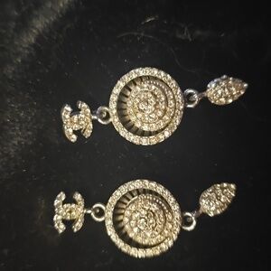 Elegant Silver With Cubic Zirconia Spiral Earrings